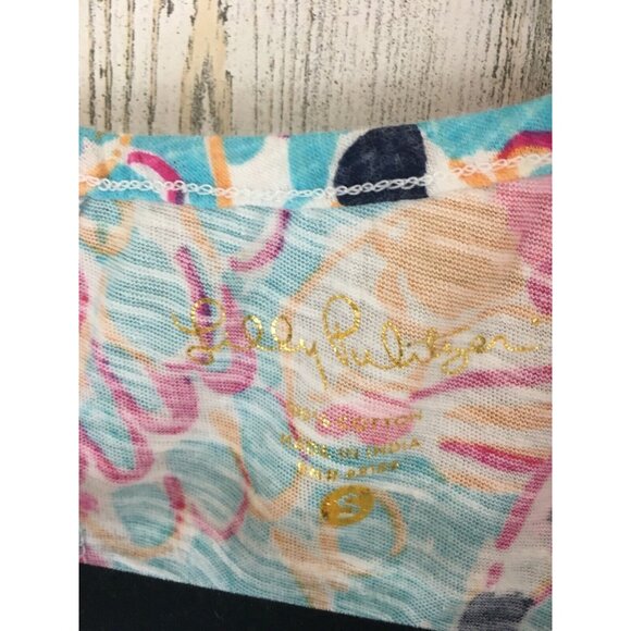 Lilly Pulitzer Sz S Alia Swim Coverup Dress Peel and Eat Flamingo with Fringe - Picture 6 of 14